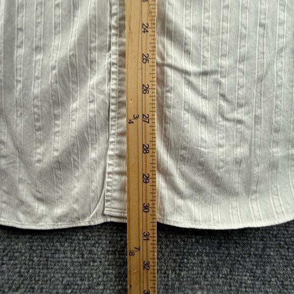 Faconnable Cotton Large Button-Down Striped White Men Pocket Long Sleeve Shirt - Picture 5 of 16